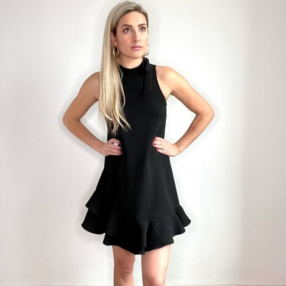 Likely Black High Neck Dress with Side neck Bow XS - Picture 1 of 12